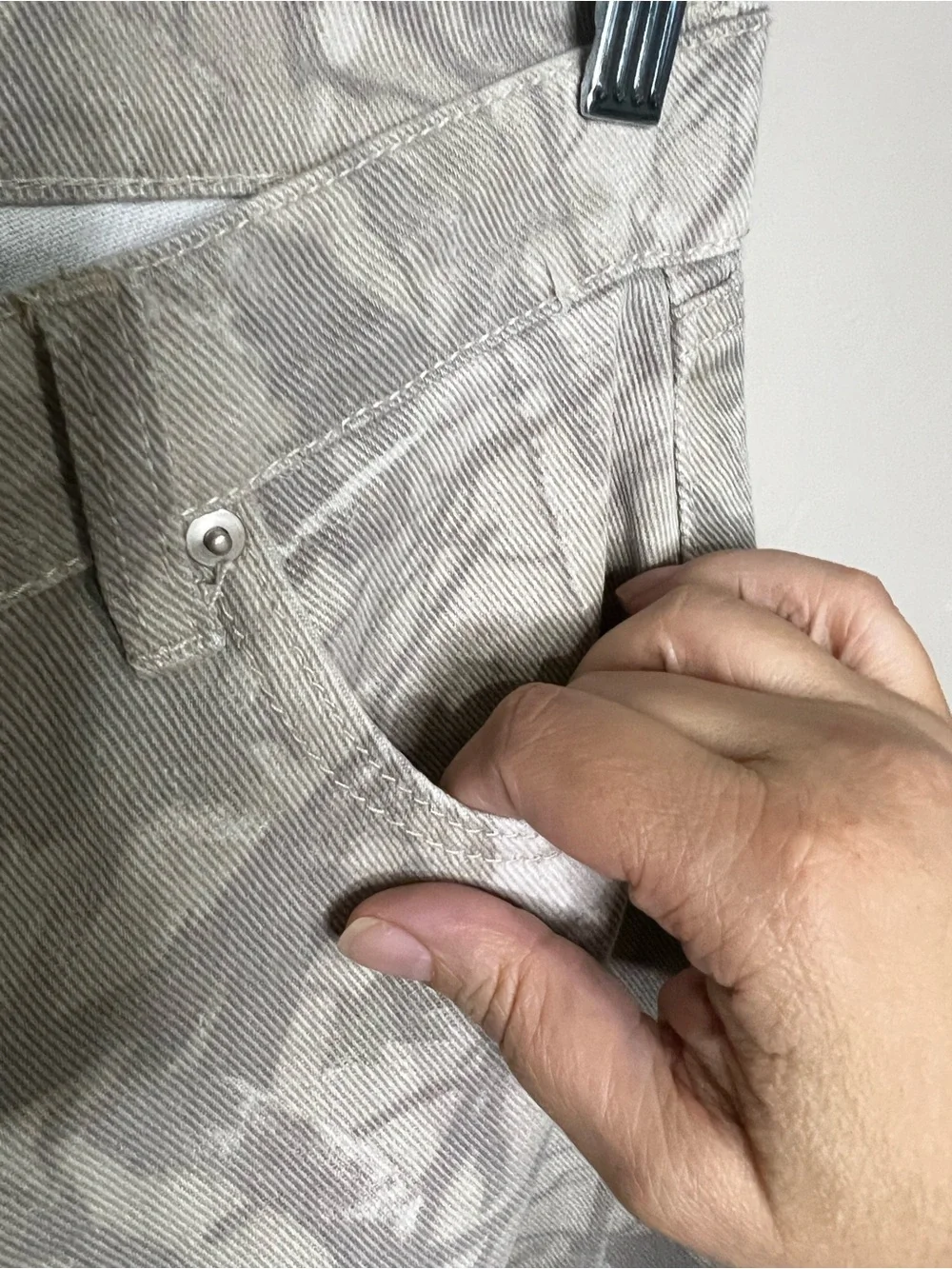Refrain Los Angeles Super Wide Leg Gray Camo Cargo Streetwear Denim Jeans